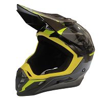 Шлем кроссовый COBRA EC V332, серый титан, синий и желтый, размер XL