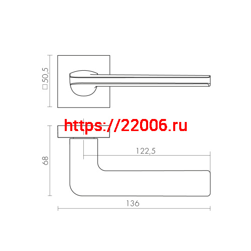 Ручка Fuaro (Фуаро) раздельная K.DM51.FLOW (FLOW DM) SSC-16 сатинированный хром фото 3