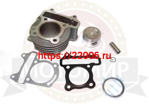 Цилиндр в сборе с поршнем 4-х такт. скутер (63см3) H70мм, h53мм,44,00 мм (цил.+поршень+палец+кольца) фото 2 Цилиндр в сборе с поршнем 4-х такт. скутер (63см3) H70мм, h53мм,44,00 мм (цил.+поршень+палец+кольца) фото 2