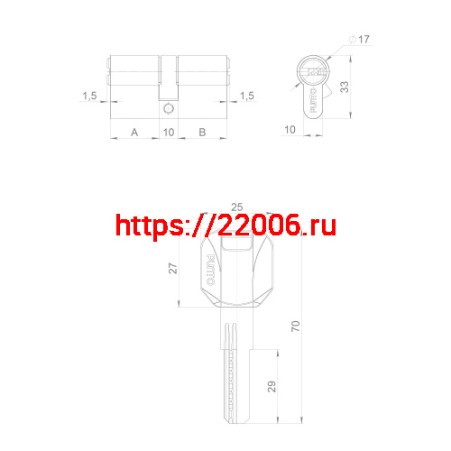 Цилиндровый Punto (Пунто) механизм (Z400/100) Z4000Key100(30+10+60) CP хром фото 4 Цилиндровый Punto (Пунто) механизм (Z400/100) Z4000Key100(30+10+60) CP хром фото 4