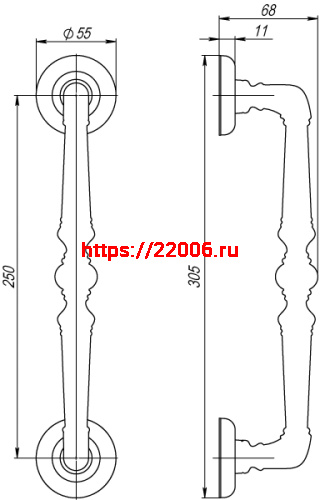 Ручка-скоба Fuaro (Фуаро) PULL.SM250.PALAZZO AB-7 (PALAZZO PULL SM) матовая бронза фото 5 Ручка-скоба Fuaro (Фуаро) PULL.SM250.PALAZZO AB-7 (PALAZZO PULL SM) матовая бронза фото 5