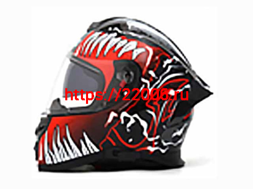 Мотошлем VIRTUE MD-820 закрытый с визором черный с рисунком VENOM (S) Мотошлем VIRTUE MD-820 закрытый с визором черный с рисунком VENOM (S)