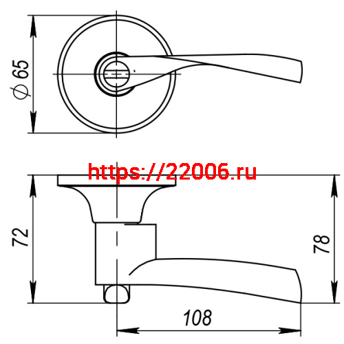 Ручка Ajax (Аякс) защелка DK610 BL-PS (6010 BL-P) (без фик.) черный фото 4