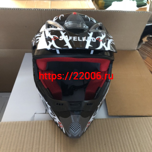 Шлем кроссовый "Safelead" HF-117 NEW черный (B04) размер M фото 2