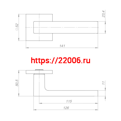 Ручка Fuaro (Фуаро) раздельная K.TRG52.TETRAGON BL-24 черный квадрат 8х170 мм фото 2 Ручка Fuaro (Фуаро) раздельная K.TRG52.TETRAGON BL-24 черный квадрат 8х170 мм фото 2
