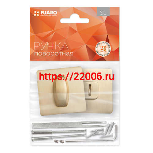 Ручка Fuaro (Фуаро) поворотная BK6.K.SL52 (BK6 SL) SSG-39 сатинированное золото фото 2