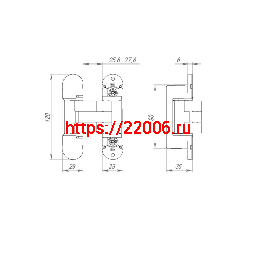 Петля Armadillo (Армадилло) скрытой установки U3D8000.VPG BL черный TECH фото 5