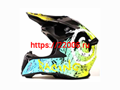Мотошлем VIRTUE MD-902 Кросс черный с голубо-салатовым граффити (M) Мотошлем VIRTUE MD-902 Кросс черный с голубо-салатовым граффити (M)
