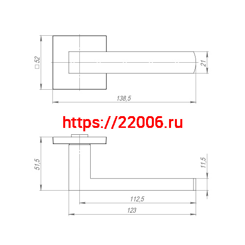 Ручка Ajax (Аякс) раздельная K.JS51.OPTIMAL CP-8 хром фото 3