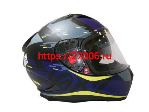 Шлем TVS RACING (Индия) STREET D/V DULL BLACK M.BLUE размер XL, + пинлок в комплекте, очки фото 5 Шлем TVS RACING (Индия) STREET D/V DULL BLACK M.BLUE размер XL, + пинлок в комплекте, очки фото 5
