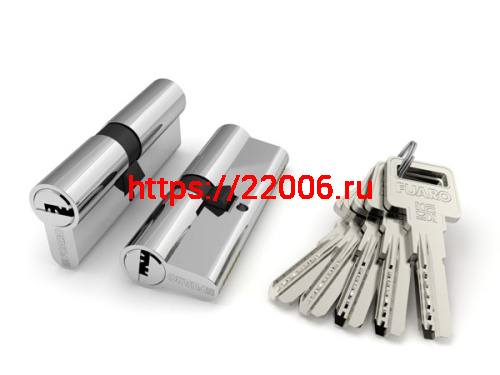 Цилиндровый Fuaro (Фуаро) механизм R600/80 mm-BL (35+10+35) CP хром 5 кл. БЛИСТЕР