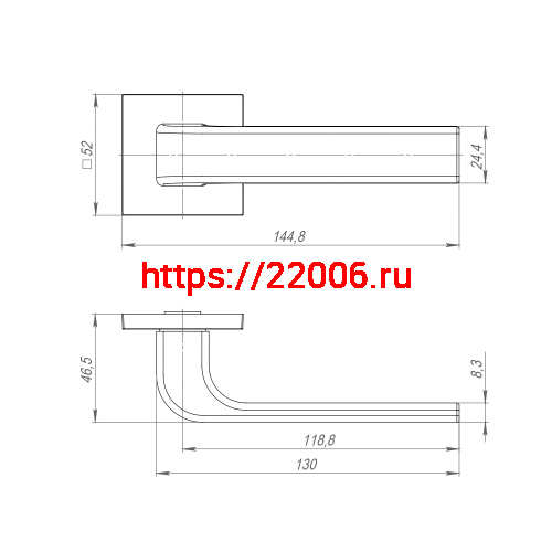 Ручка Ajax (Аякс) раздельная K.JS51.FLEX SN-3 матовый никель фото 3