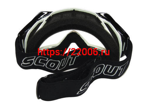 Очки мотокросс/спорт SCOUT (NK-1023) черн/белые, резинка с силиконом, цветн упаковка фото 2