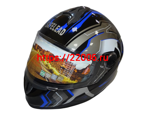 Шлем интеграл "Safelead" HF-122 черный Q162, размер L