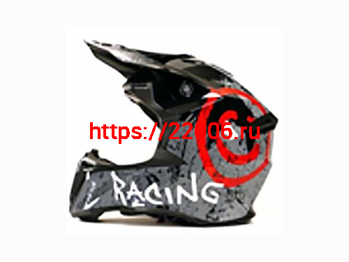 Мотошлем VIRTUE MD-902 Кросс черный матовый с серым граффити (M)