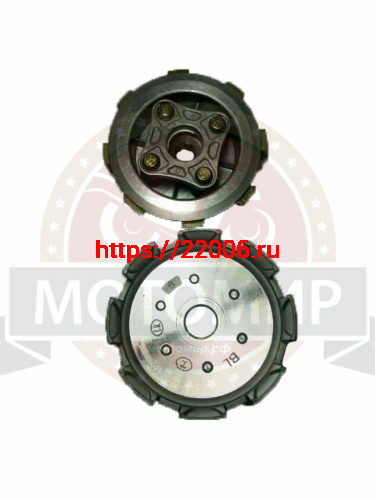 Барабан сцепления KAYO YX140/160 (кикстартер) 4 болта, 5 дисков, 67T в сборе фото 2