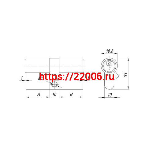 Цилиндровый Ajax (Аякс) механизм (AX100/60) AX1000Key60 (25+10+25)/HD CP хром 4Key фото 3