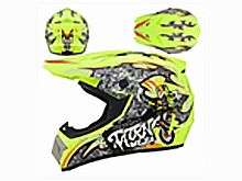 Мотошлем VIRTUE MD-905 Кросс черный с зеленым граффити (L)
