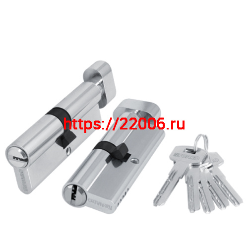 Цилиндровый Fuaro (Фуаро) механизм (200 ZM/90) 2000ZMKnob90(50+10+30) CP хром 5Key с вертушкой