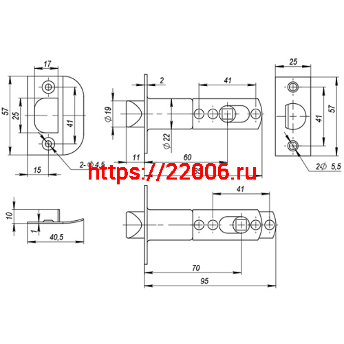Ручка Ajax (Аякс) защелка DK610 BL-PS (6010 BL-P) (без фик.) черный фото 3