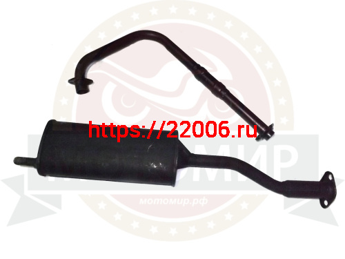 Глушитель трицикл Аякс2  + колено (не разборная рама) фото 2