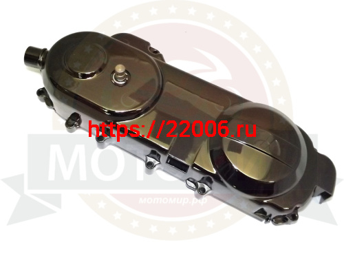 Крышка картера GY6-50 левая длиная 12" 430мм (вариатора FT50QT-10) с пусковым устройством фото 2
