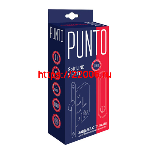 Защелка Punto (Пунто) с ручками для раздвижных дверей SH.SL152.KIT011-BK (Soft LINE SL-011) СP-8 хром фото 2