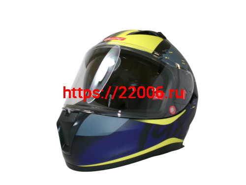 Шлем TVS RACING (Индия) STREET D/V DULL BLACK M.BLUE размер XL, + пинлок в комплекте, очки Шлем TVS RACING (Индия) STREET D/V DULL BLACK M.BLUE размер XL, + пинлок в комплекте, очки