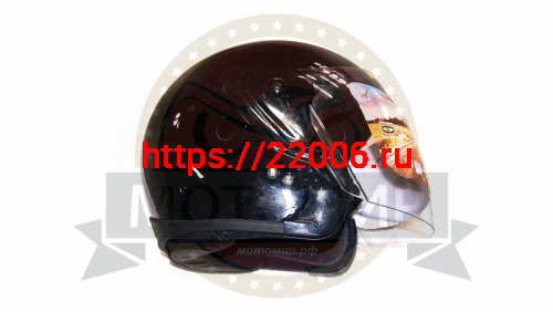 Шлем открытый "Safelead" HF-217"колобки с доп. стеклом" deep синий, красный черный, размер XL фото 4