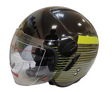 Шлем открытый COBRA EC H595, серый титан, синий, очки, размер XL