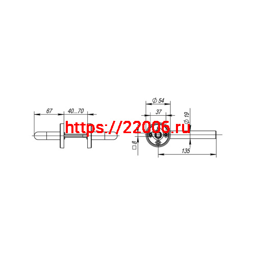 Ручка Fuaro (Фуаро) раздельная R.DSS201-0203/19 (8х110 мм) INOX 201 фото 3