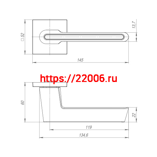 Ручка Ajax (Аякс) раздельная K.JS51.STICK BL/BN-24 черный/черный никель фото 3