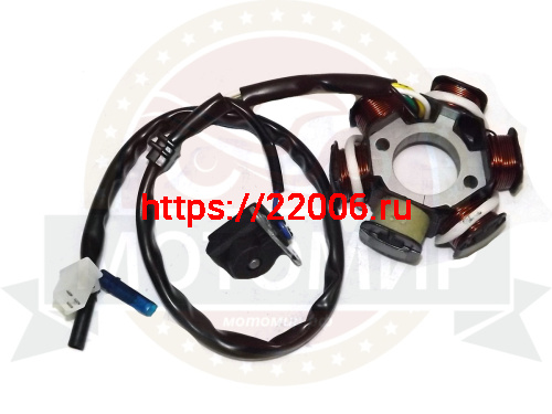 Зажигание 4х т GY6-125/150 голое (без маховика) (статор 5+1 катушек) (1803101А) Зажигание 4х т GY6-125/150 голое (без маховика) (статор 5+1 катушек) (1803101А)