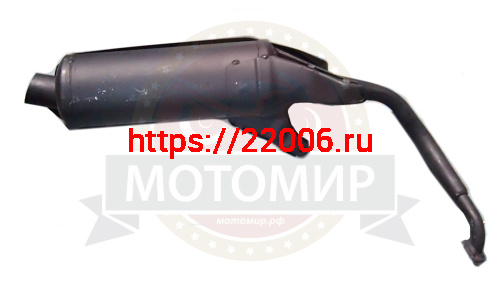 Глушитель скутер CITY в сборе с коленом (047) фото 2 Глушитель скутер CITY в сборе с коленом (047) фото 2