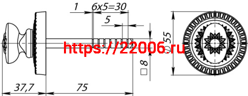 Ручка Armadillo (Армадилло) поворотная BKW8.R.CL55 (BKW8/CL) OB-13 античная бронза фото 2