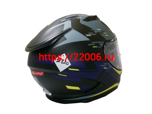 Шлем TVS RACING (Индия) STREET D/V DULL BLACK M.BLUE размер XL, + пинлок в комплекте, очки фото 4 Шлем TVS RACING (Индия) STREET D/V DULL BLACK M.BLUE размер XL, + пинлок в комплекте, очки фото 4