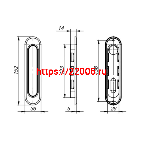 Защелка Punto (Пунто) с ручками для раздвижных дверей SH.SL152.KIT011-BK (Soft LINE SL-011) АВ бронза фото 3 Защелка Punto (Пунто) с ручками для раздвижных дверей SH.SL152.KIT011-BK (Soft LINE SL-011) АВ бронза фото 3
