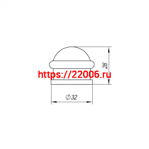 Упор Punto (Пунто) дверной напольный DFIX/F26 (DS PF-26) GP-5 золото фото 3