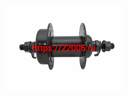 Втулка передняя 36 отв, под трещотку, под диск, old 135мм, на гайках, цвет чёрный Втулка передняя 36 отв, под трещотку, под диск, old 135мм, на гайках, цвет чёрный