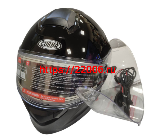 Шлем модуляр COBRA EC H271, черный глянцевый СНЕГОХОДНЫЙ, размер L