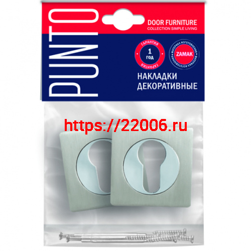 Накладка Punto (Пунто) под цилиндр ET.K.ZQ51 (ET ZQ) SN/CP-3 матовый никель/хром фото 2 Накладка Punto (Пунто) под цилиндр ET.K.ZQ51 (ET ZQ) SN/CP-3 матовый никель/хром фото 2