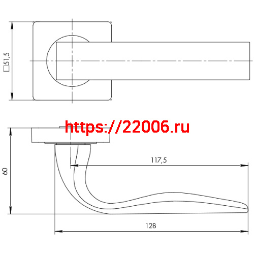 Ручка Ajax (Аякс) раздельная K.JK51.EVO (EVO JK) CP-8 хром фото 3
