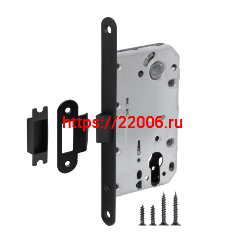 Корпус Fuaro (Фуаро) врезного замка c защёлкой PLASTP85C-50 (P85C-50) BL черный Корпус Fuaro (Фуаро) врезного замка c защёлкой PLASTP85C-50 (P85C-50) BL черный