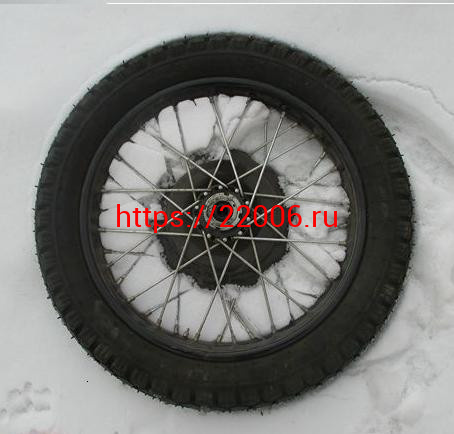 Колесо 19" в сборе с резиной, железный барабан, крашенный обод Колесо 19" в сборе с резиной, железный барабан, крашенный обод