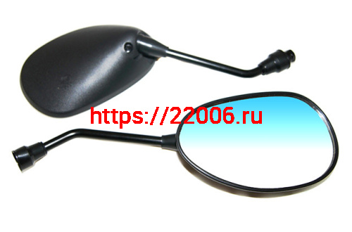 Зеркала заднего вида №43 пластик черный,тонкая ножка на шарнире М10 Зеркала заднего вида №43 пластик черный,тонкая ножка на шарнире М10