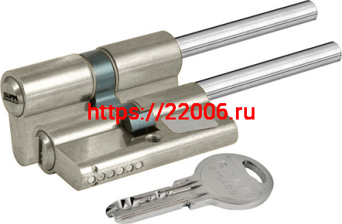 Цилиндровый механизм Kale kilit (Кале килит) под вертушку (дл.шток) 164 SX/71 (35+10+26) mm никель 5 кл.