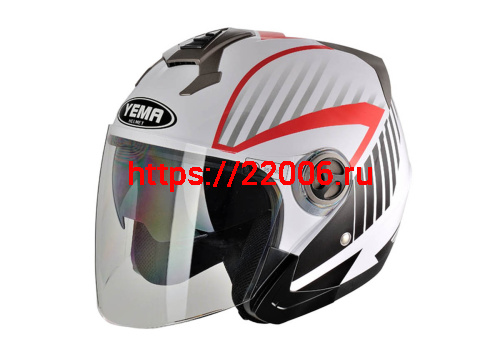 Шлем открытый YM-623 "YAMAPA", бело-красный, р-р L (с АНТИкр.,внутр солнцезащитн очки, прозр.визор) Шлем открытый YM-623 "YAMAPA", бело-красный, р-р L (с АНТИкр.,внутр солнцезащитн очки, прозр.визор)