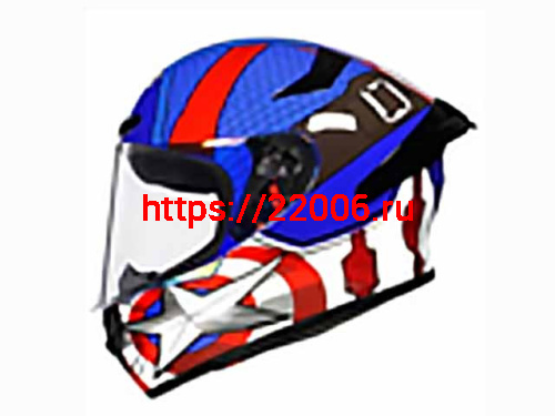 Мотошлем VIRTUE MD-821 закрытый синий с рисунком Капитан Америка (L) Мотошлем VIRTUE MD-821 закрытый синий с рисунком Капитан Америка (L)