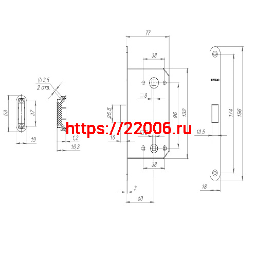 Защелка Fuaro (Фуаро) врезная MAGNM96WC-50 (M96WC-50) WH белый фото 3