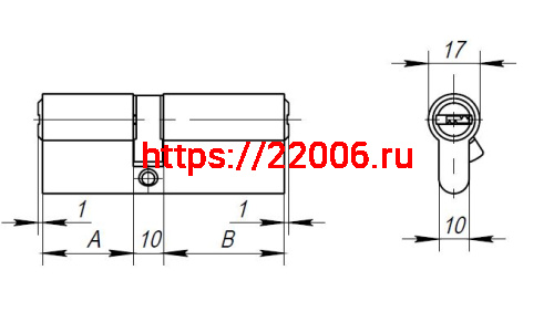 Цилиндровый Ajax (Аякс) механизм (AX200/70) AX2000Key70 (30+10+30) CP хром фото 3